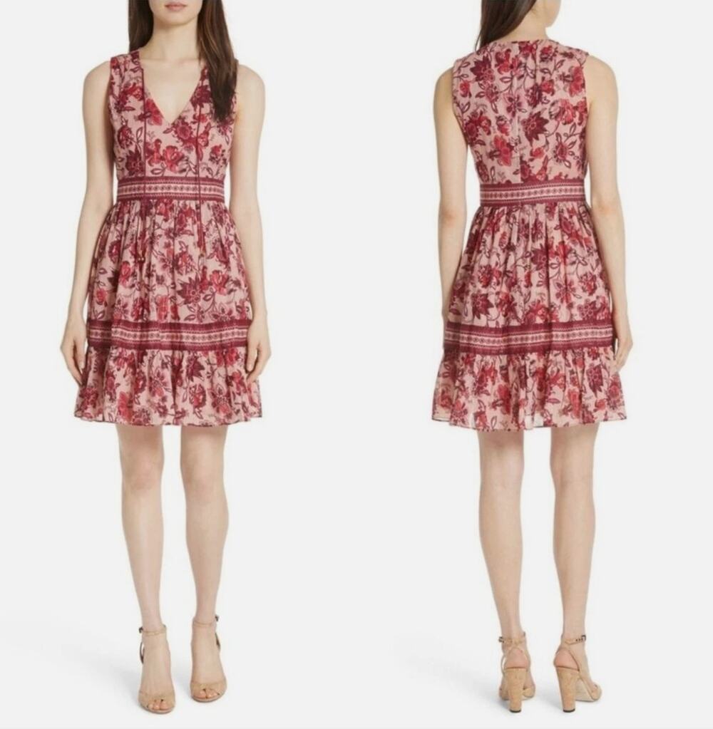 NWT Kate Spade Broome Street Paisley Blossom Dress in Conch Shell Sz 12